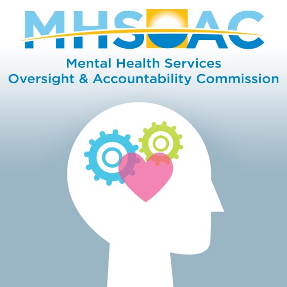 California Mental Health Services Oversight and Accountability Commission logo with brain illustration