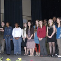Students on stage