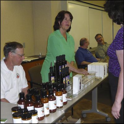 Vendors demonstrating products