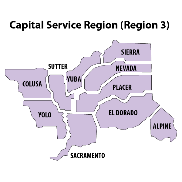 Capital Service Region (Region 3) map