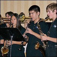 Student musicians playing