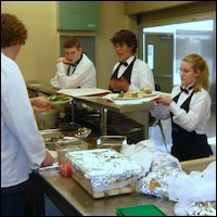 Students preparing food