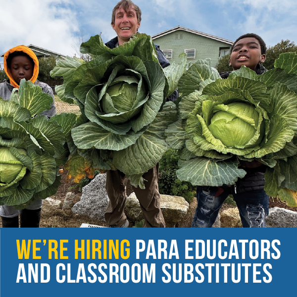 We're hiring para educators and classroom substitutes