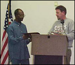 John Mays receiving award