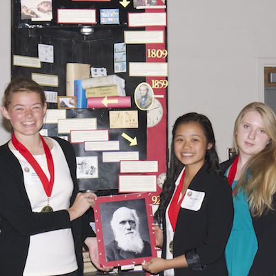 2013 History Day competitors with their exhibit
