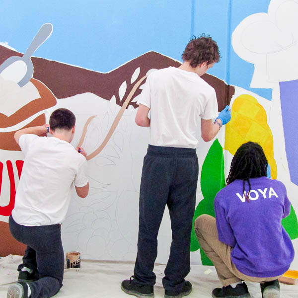 Students painting