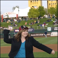 Cheryl Dultz pitching
