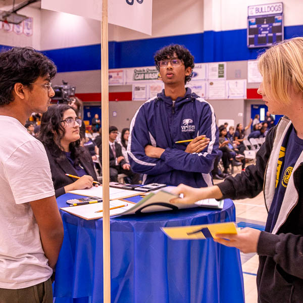 Students participating in the Super Quiz