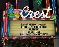 Crest Theater marquee promoting Lip Sync Competition