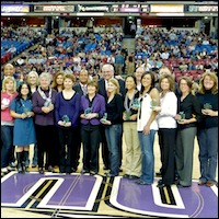 Teachers of the Year at center court of ARCO Arena