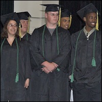 Graduates on stage