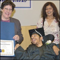 Student receiving certificate